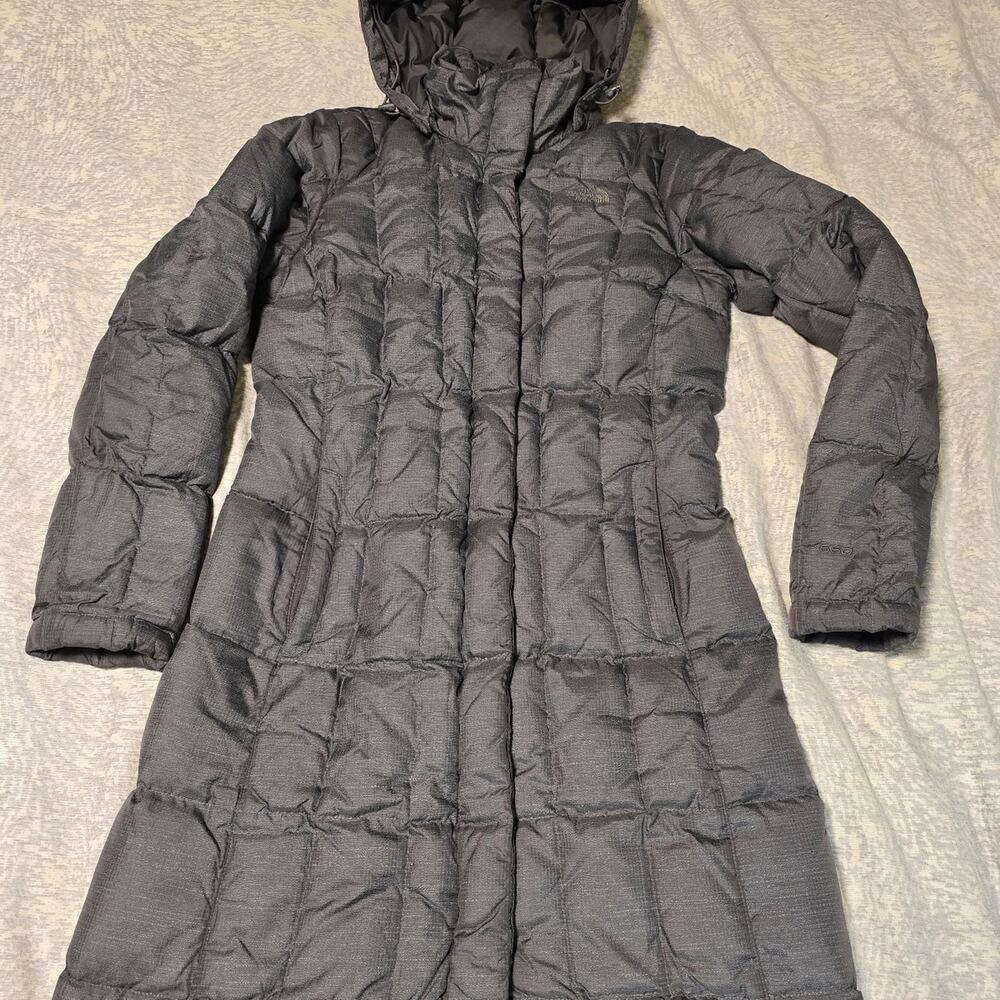 The North Face Womens Gray Long 550 Down Metropolis Puffer Parka Jacket sz XS